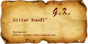 Giller Kunó névjegykártya